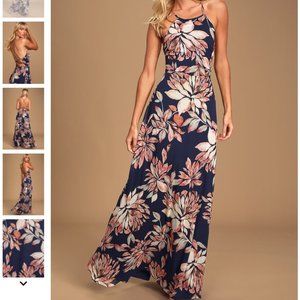 Lulu's Navy blue floral maxi